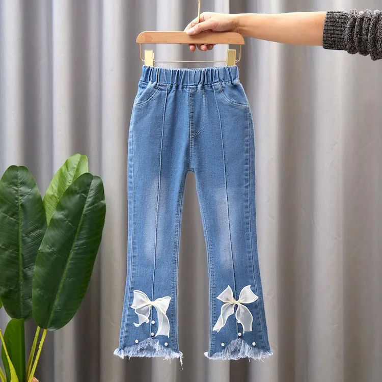 Kids Girls Jeans Spring Autumn Pants Girls Jeans Children Casual Clothing Kids Bell-bottoms - GJN0163