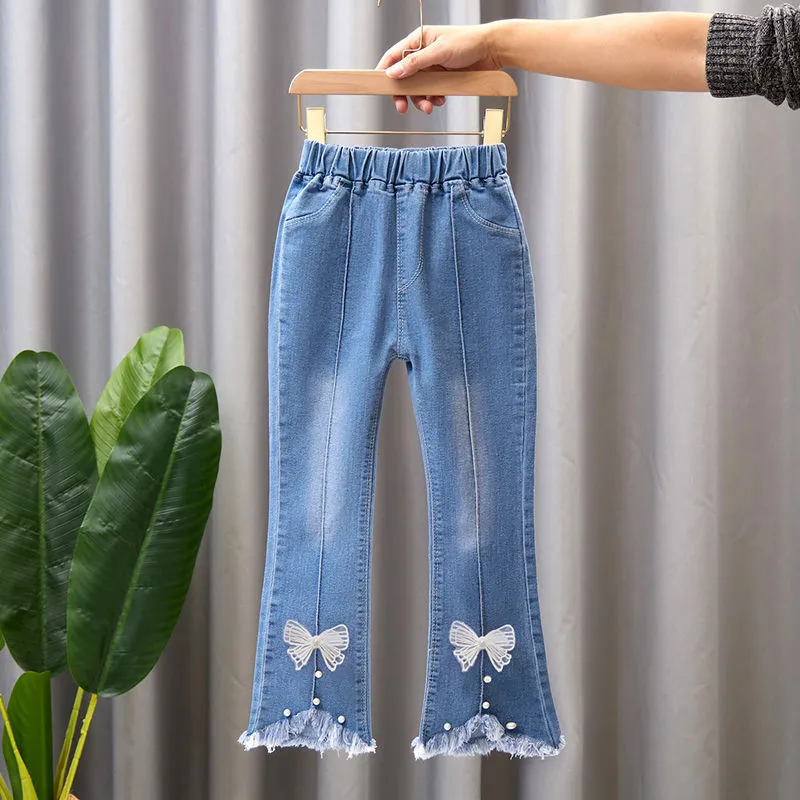 Kids Girls Jeans Spring Autumn Pants Girls Jeans Children Casual Clothing Kids Bell-bottoms - GJN0163
