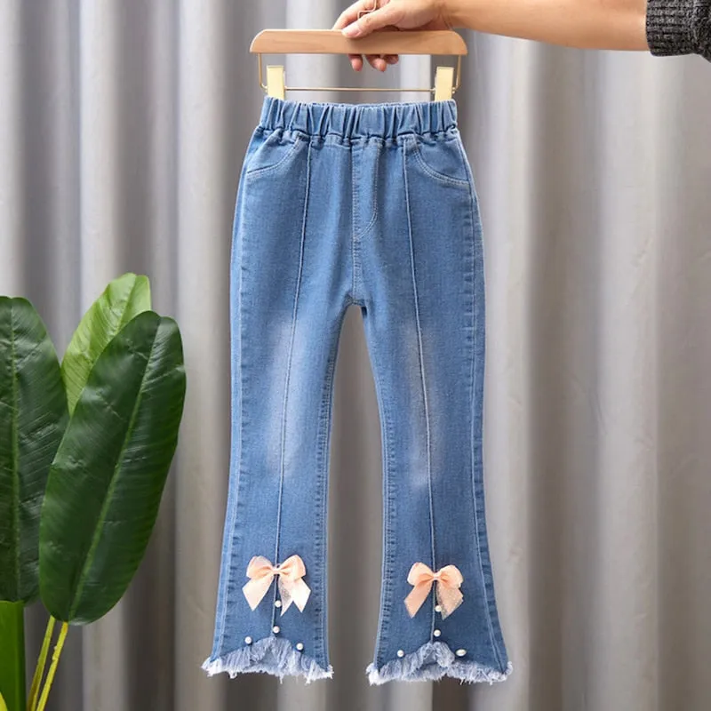 Kids Girls Jeans Spring Autumn Pants Girls Jeans Children Casual Clothing Kids Bell-bottoms - GJN0163