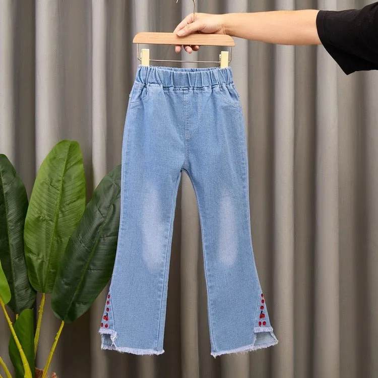 Kids Girls Jeans Spring Autumn Pants Girls Jeans Children Casual Clothing Kids Bell-bottoms - GJN0163