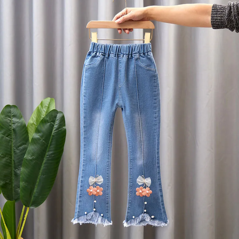 Kids Girls Jeans Spring Autumn Pants Girls Jeans Children Casual Clothing Kids Bell-bottoms - GJN0163