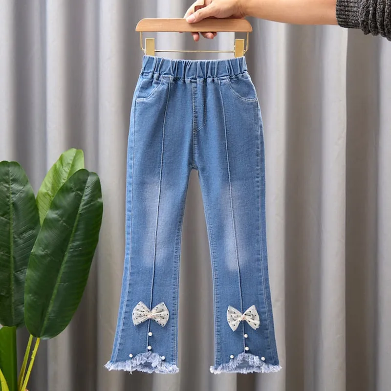 Kids Girls Jeans Spring Autumn Pants Girls Jeans Children Casual Clothing Kids Bell-bottoms - GJN0163