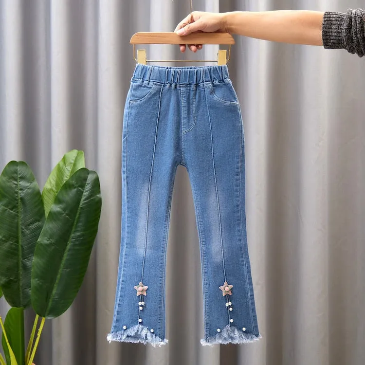 Kids Girls Jeans Spring Autumn Pants Girls Jeans Children Casual Clothing Kids Bell-bottoms - GJN0163
