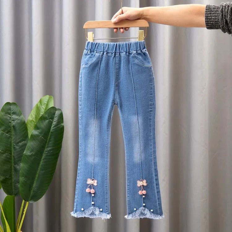 Kids Girls Jeans Spring Autumn Pants Girls Jeans Children Casual Clothing Kids Bell-bottoms - GJN0163