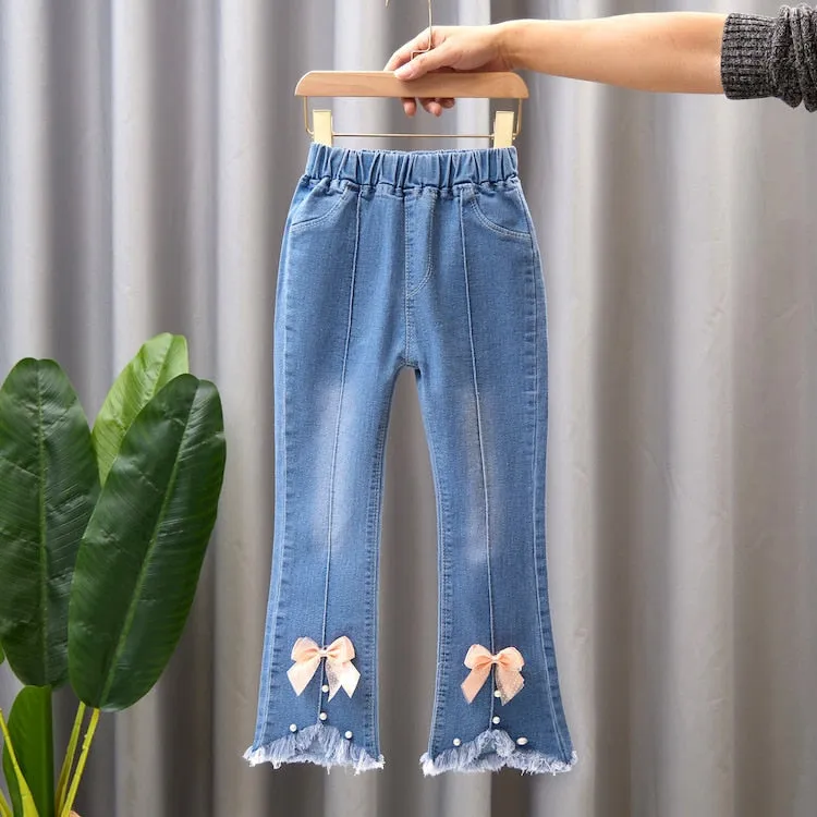 Kids Girls Jeans Spring Autumn Pants Girls Jeans Children Casual Clothing Kids Bell-bottoms - GJN0163