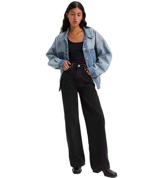 Levi's Pantalone jeans a gamba ampia Ribcage A60810001 nero
