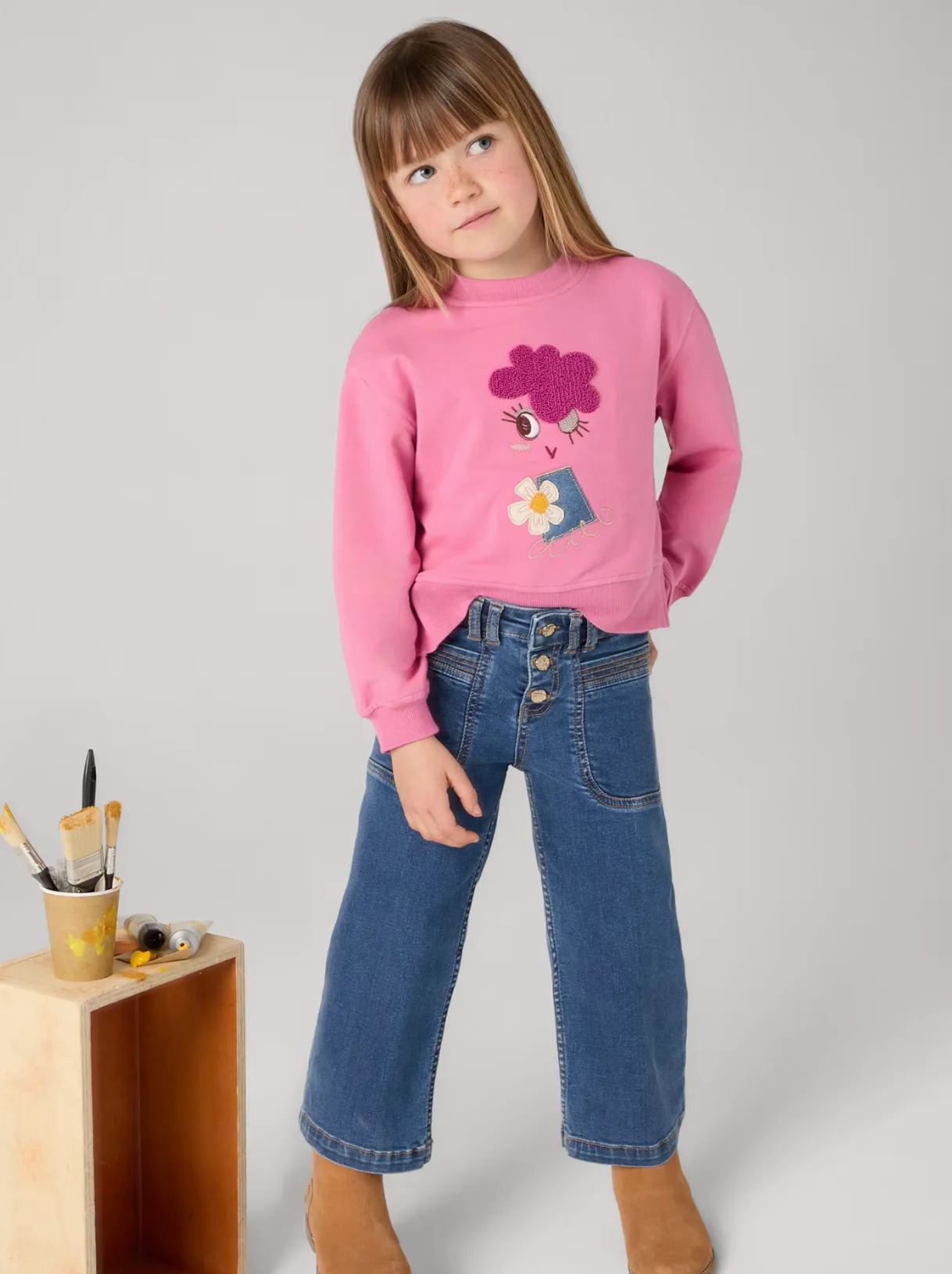 Medium Wash Wide Leg Jeans