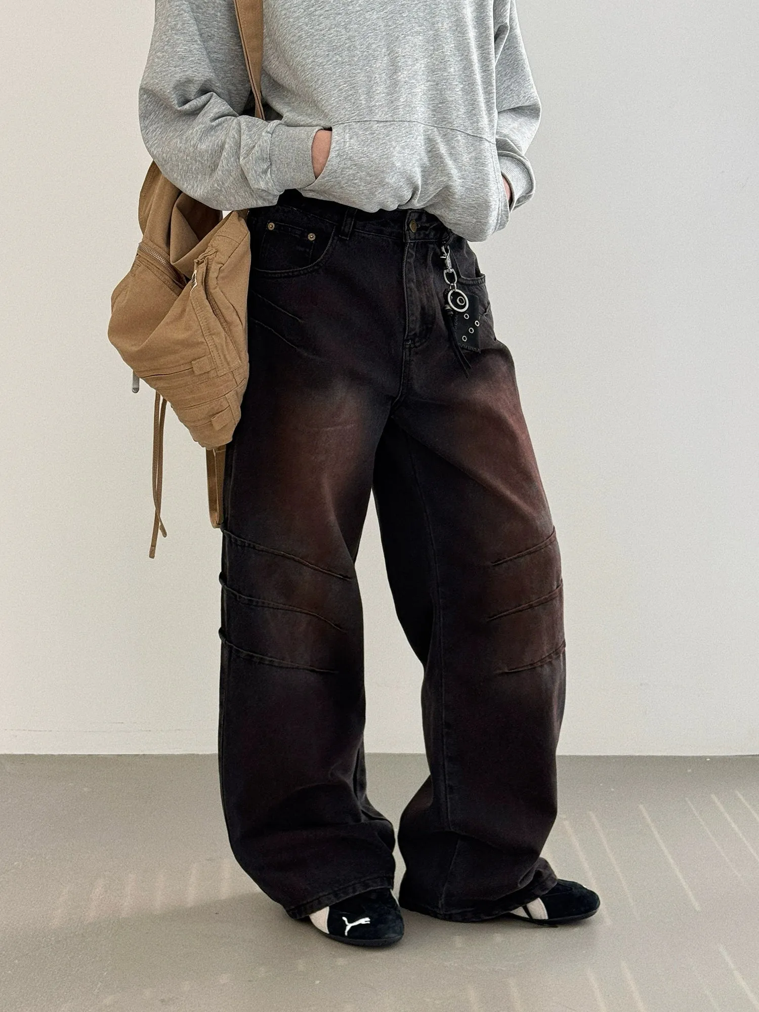 Nine Gradient Faded Wide Jeans