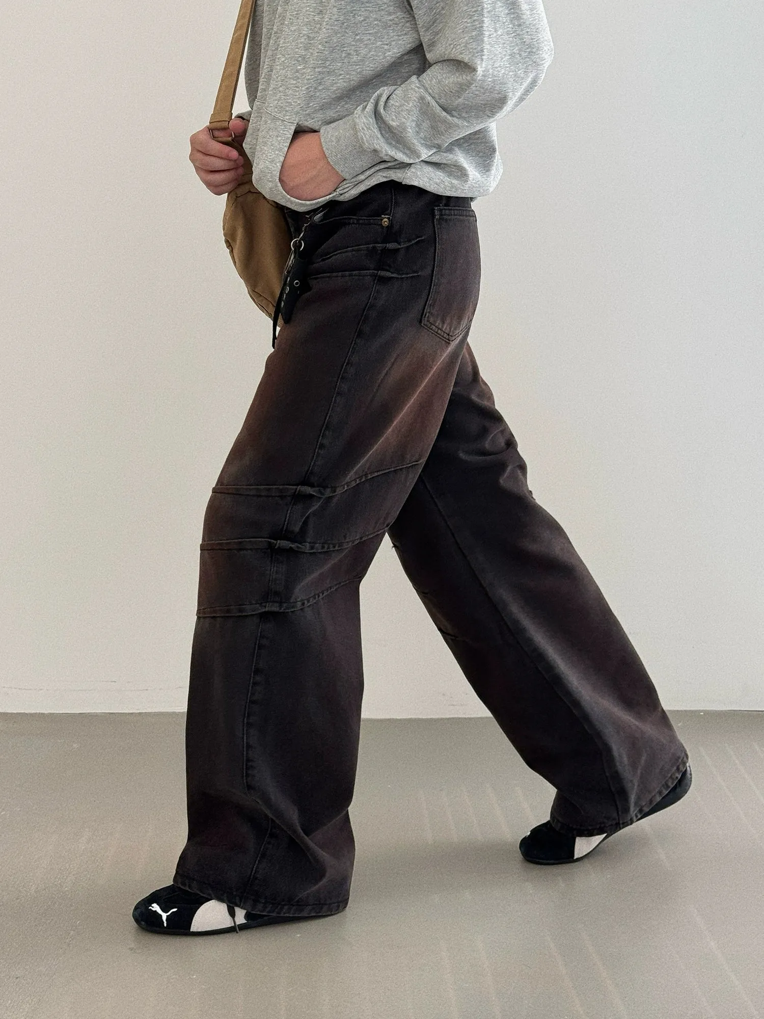 Nine Gradient Faded Wide Jeans