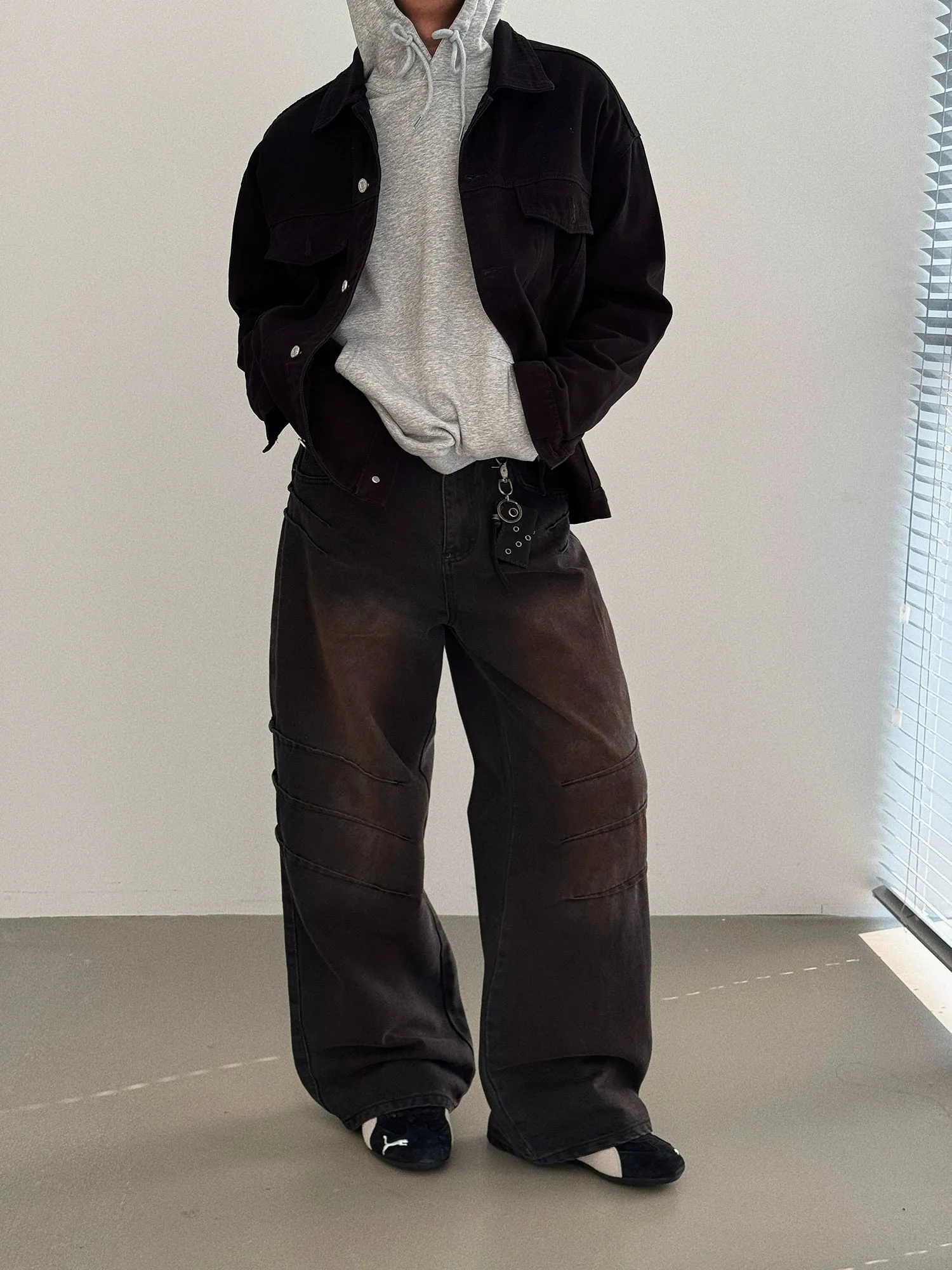 Nine Gradient Faded Wide Jeans