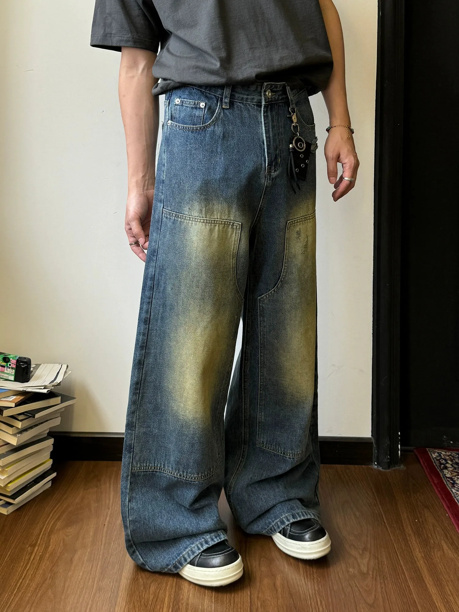 Nine Gradient Patched Detail Jeans