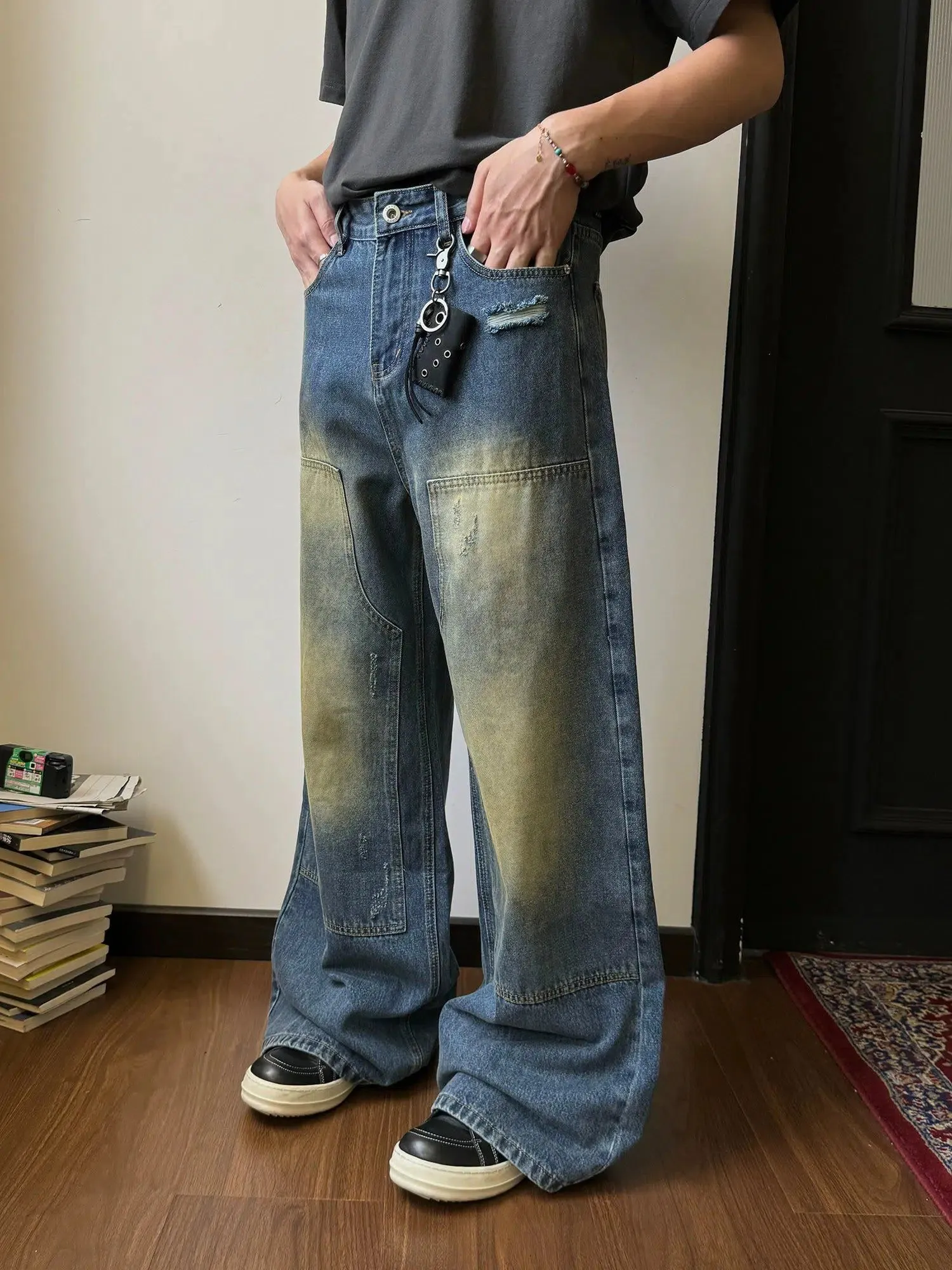 Nine Gradient Patched Detail Jeans