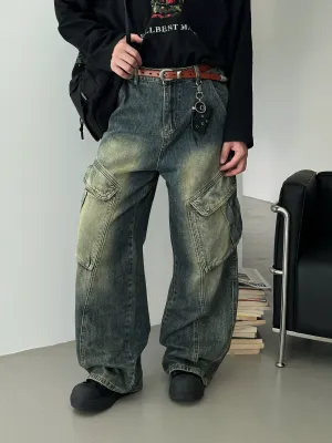 Nine Gradient Slant Pocket Cargo Jeans