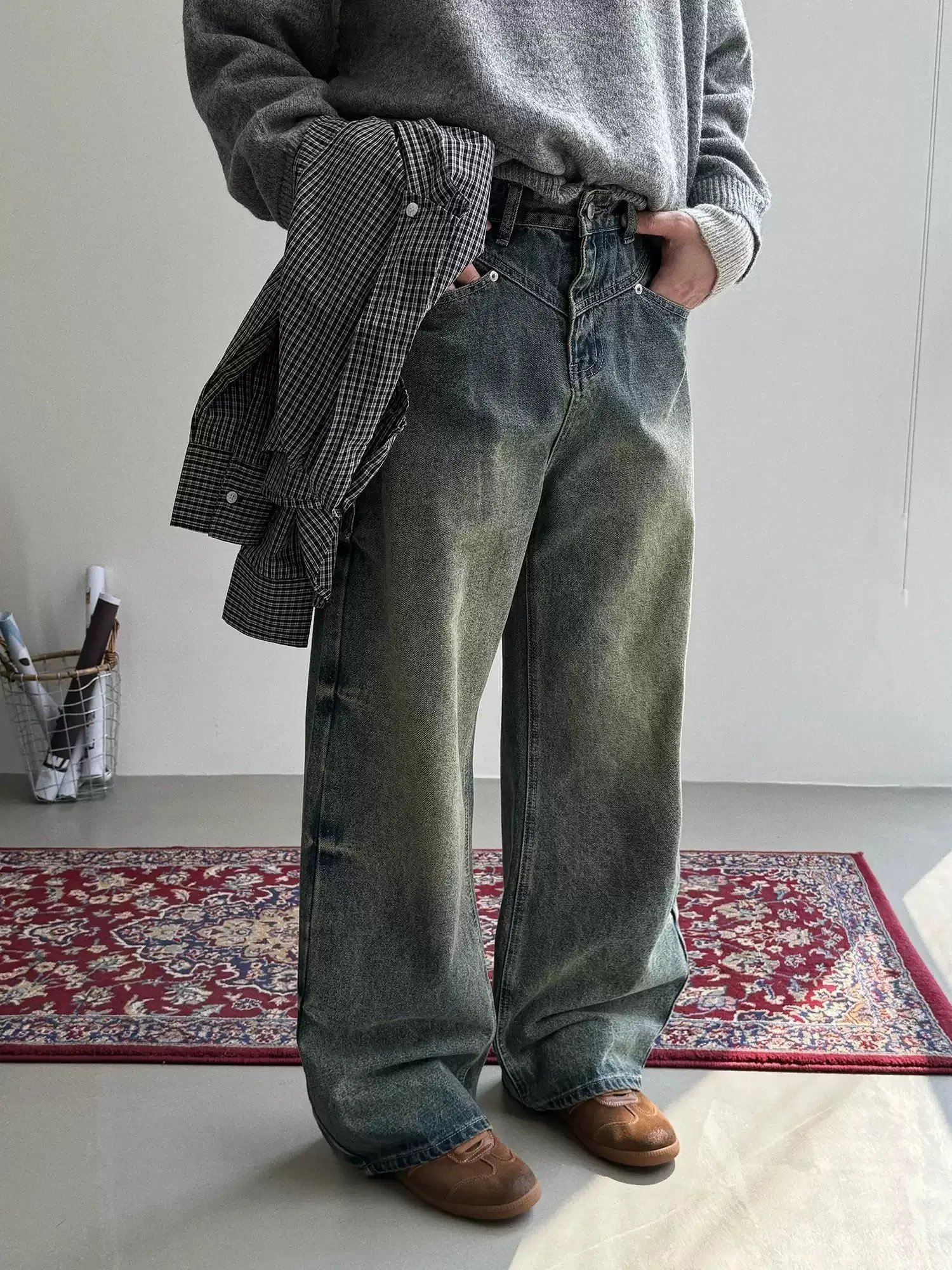 Nine Gradient Washed Mid-High Waist Jeans