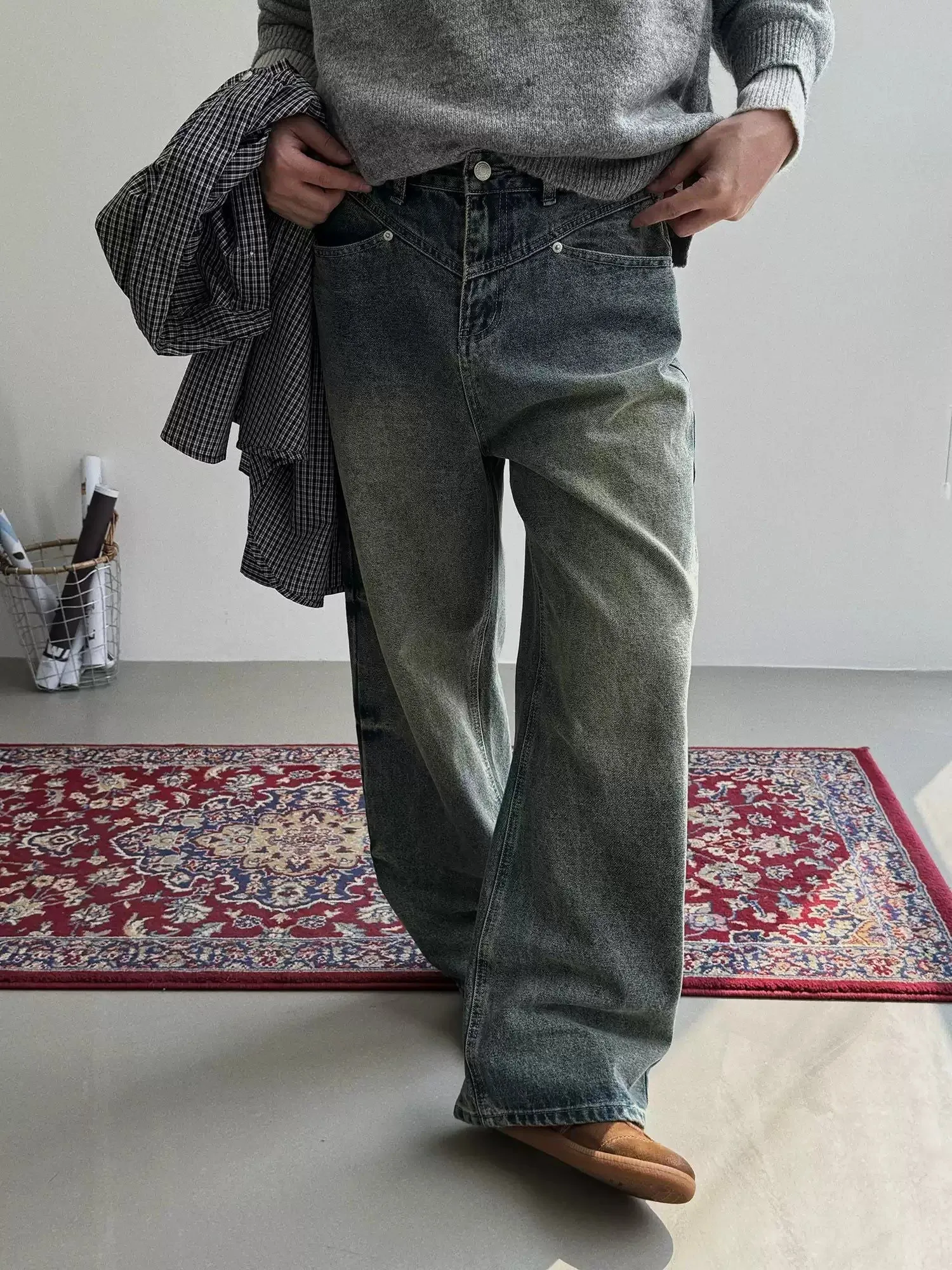 Nine Gradient Washed Mid-High Waist Jeans