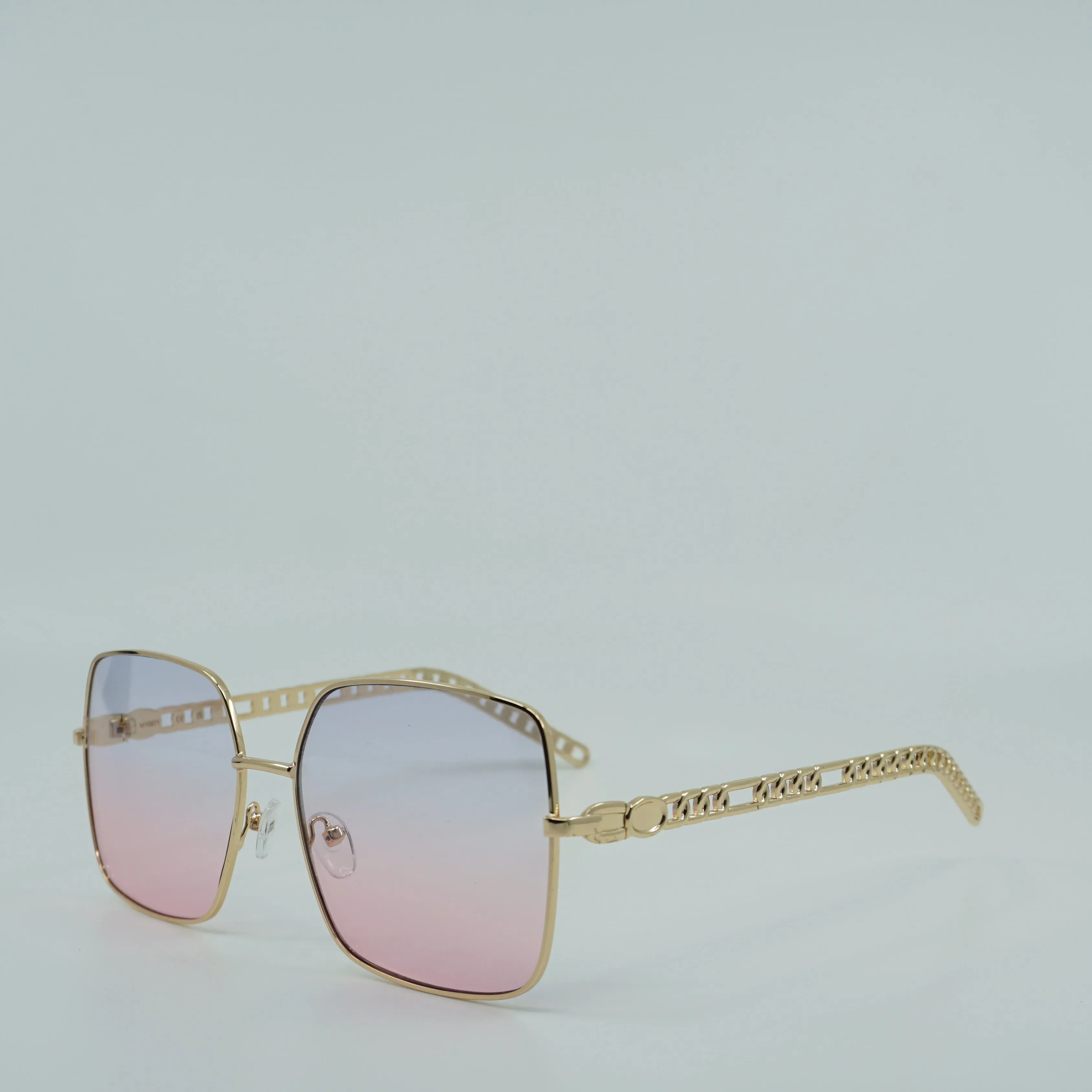 OG Metal Chain Link Arms Squared Sunglasses