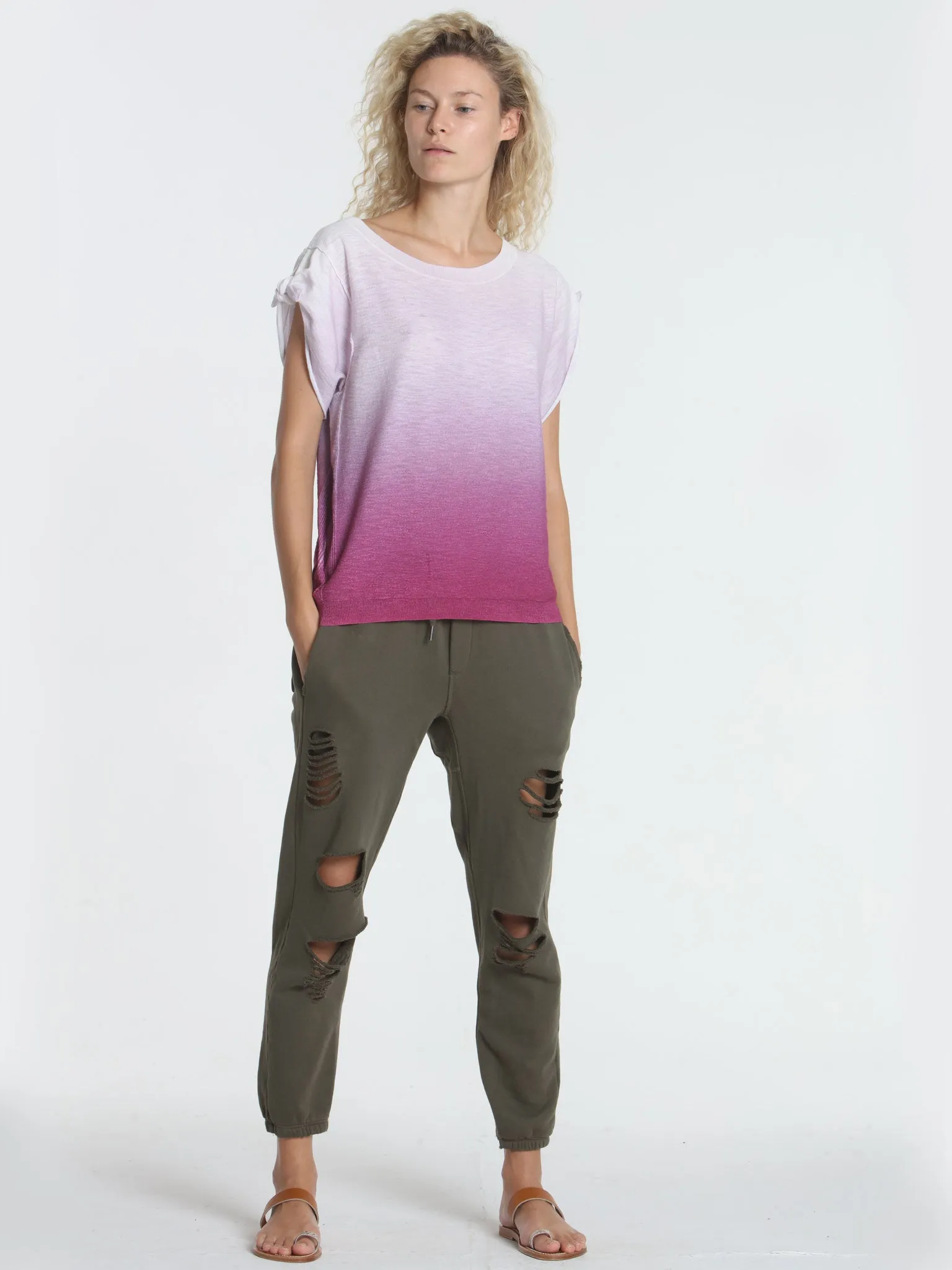 Ombre Tie Tee - Berry