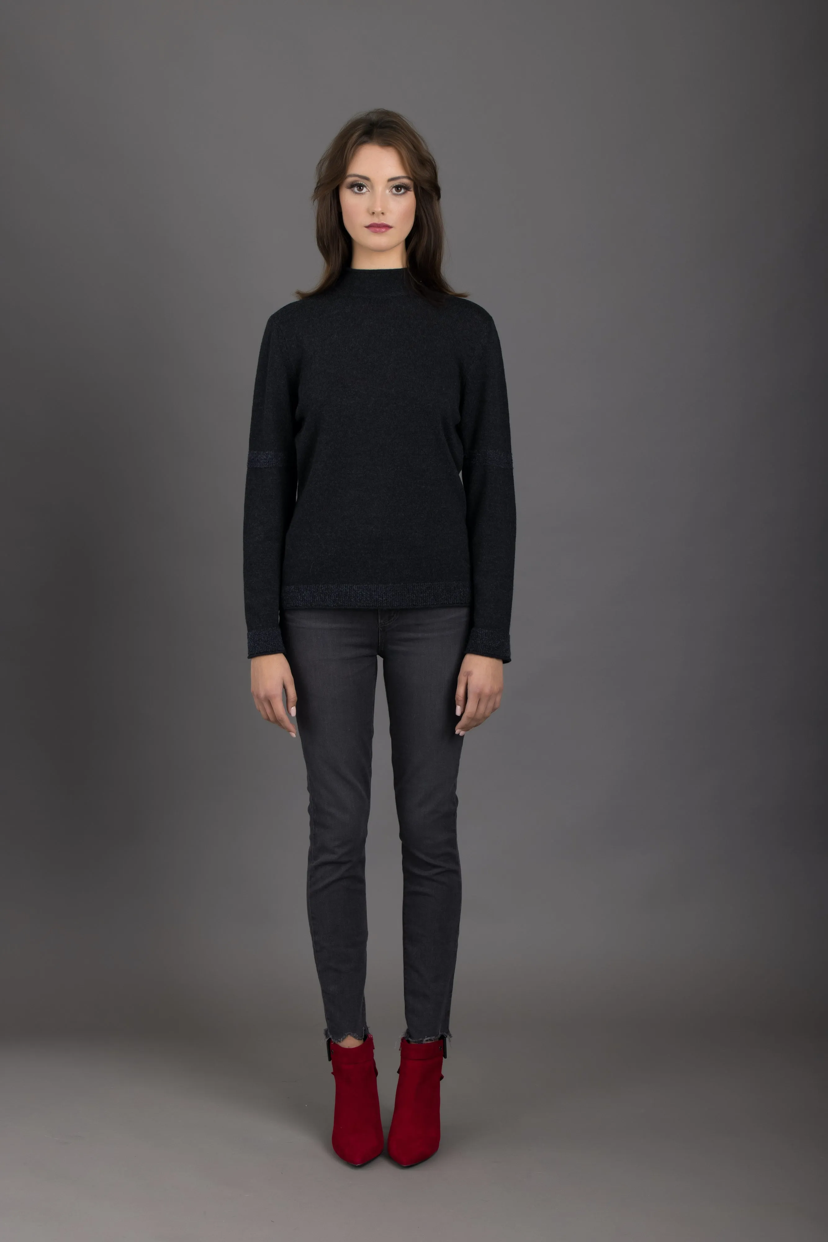 PAIGE Hoxton High Rise Ankle Skinny - Smokey Distressed with Demolished Hem