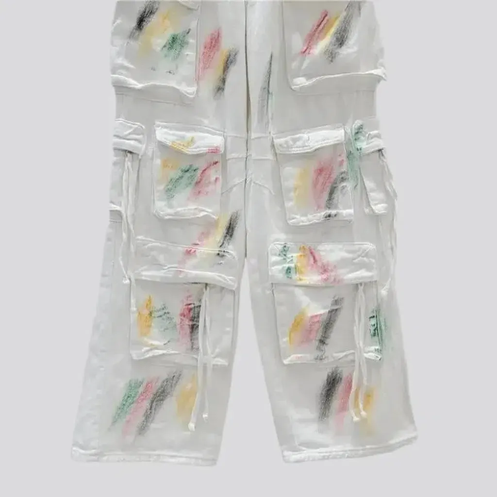 Painted white jeans
 for women