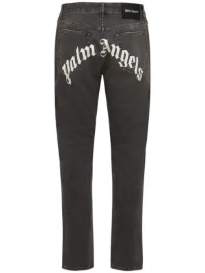 Palm Angels   17.1cm Logo print cotton denim jeans 