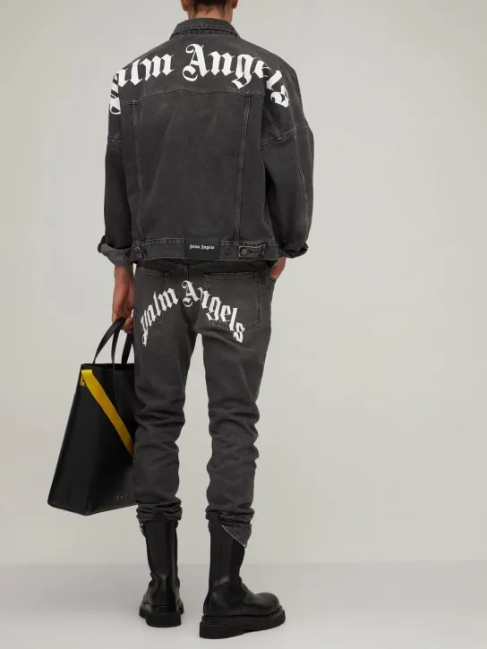 Palm Angels   17.1cm Logo print cotton denim jeans 