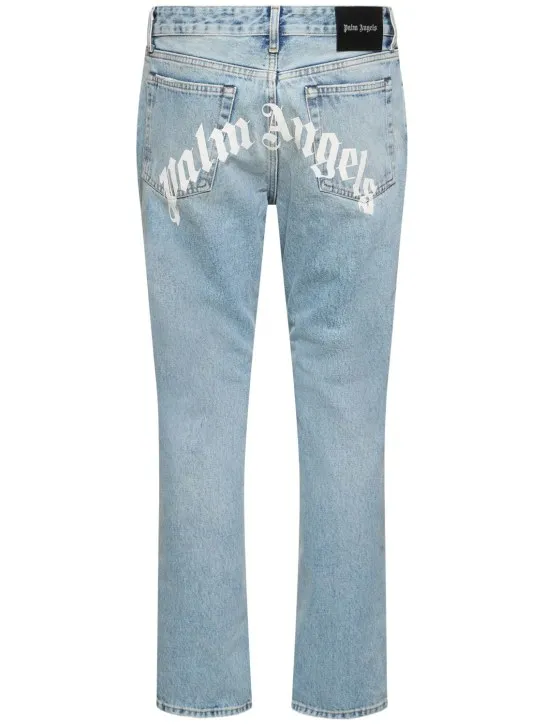 Palm Angels   17.1cm Logo print cotton denim jeans 