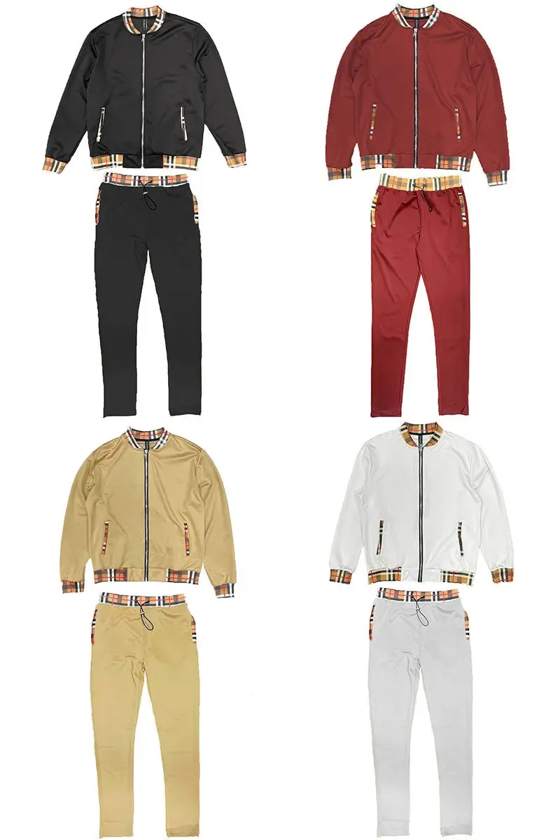 Plaid Pattern Athletic Jacket Set