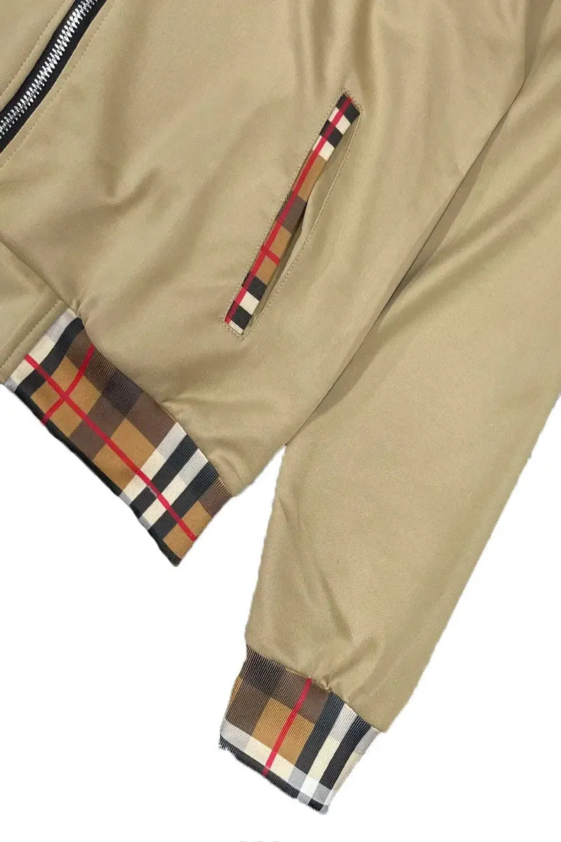 Plaid Pattern Athletic Jacket Set