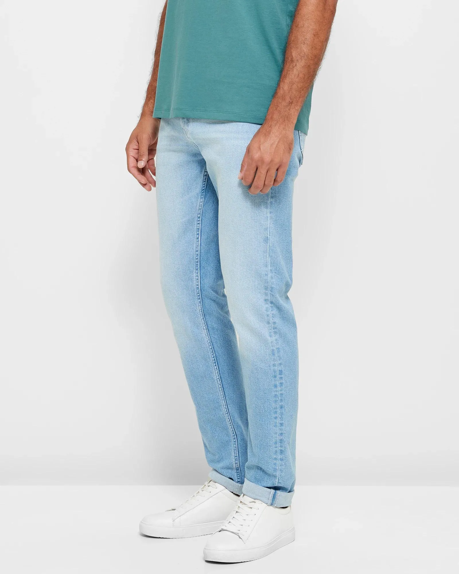 popular  Full Length Tapered Fit Denim Jeans