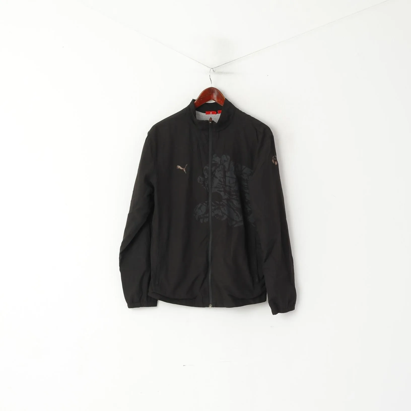 Puma Men M Jacket Black Sportswear Vintage Full Zip Activewear Track Top