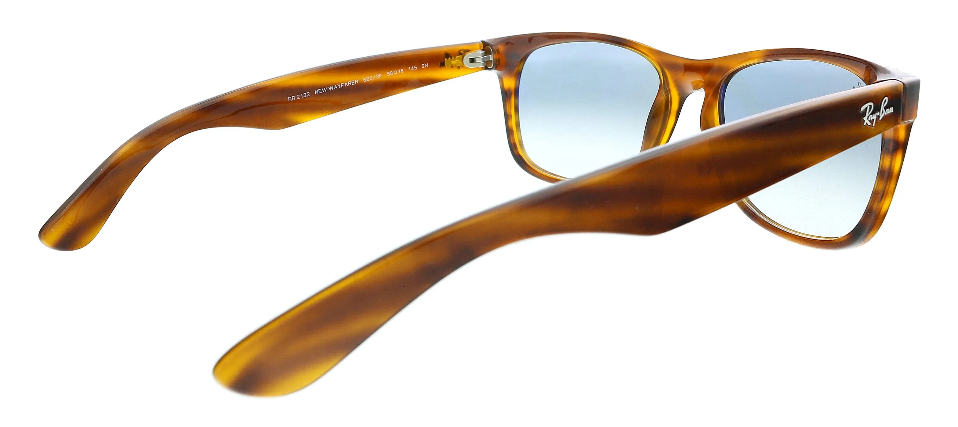 Ray-Ban 0RB2132 820/3F New Wayfarer Striped Red Havana Rectangle Sunglasses