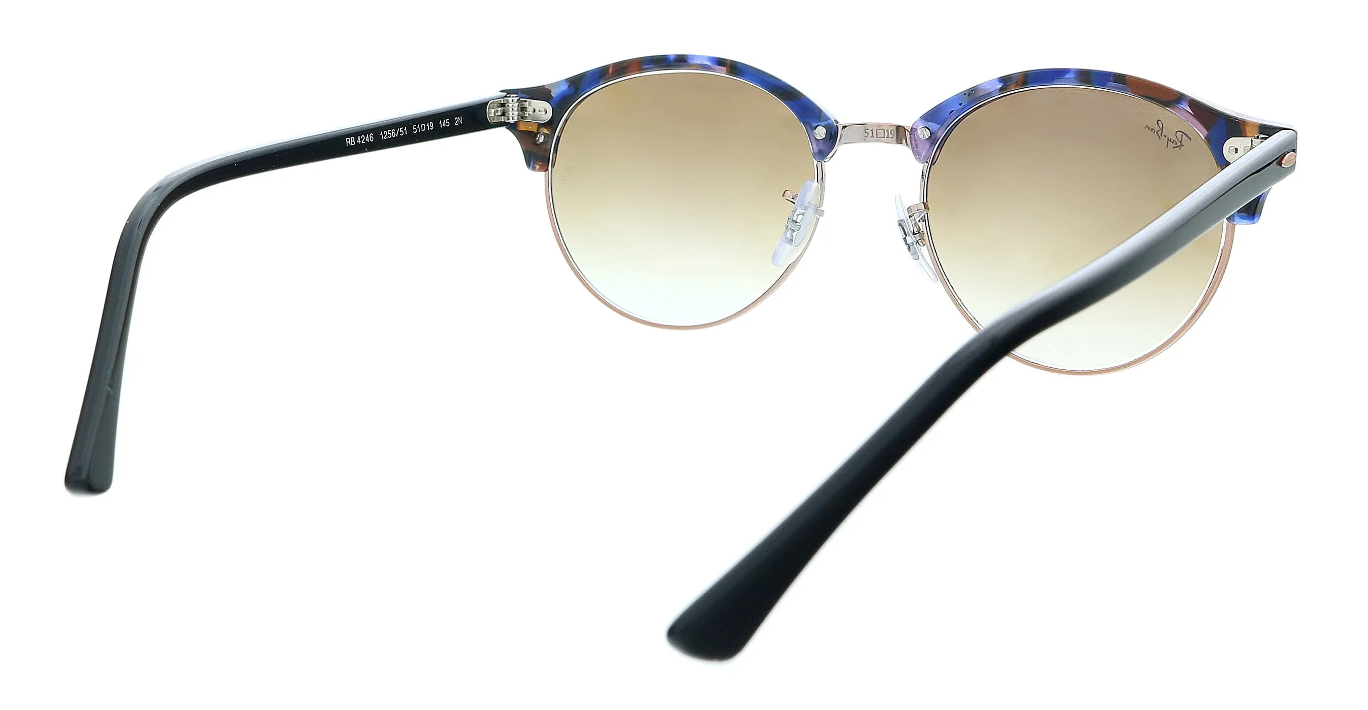 Ray-Ban 0RB4246 125651 Clubround Spotted Brown/Blue Round Sunglasses