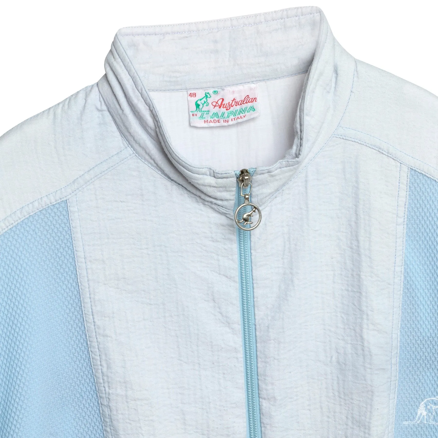 Seersucker Weave Powernet Mesh Paneled Track Jacket