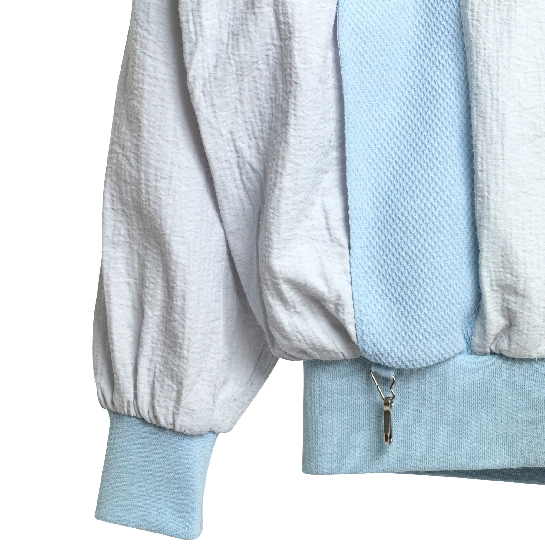 Seersucker Weave Powernet Mesh Paneled Track Jacket