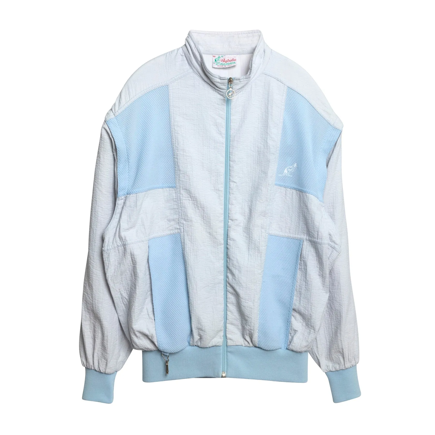Seersucker Weave Powernet Mesh Paneled Track Jacket