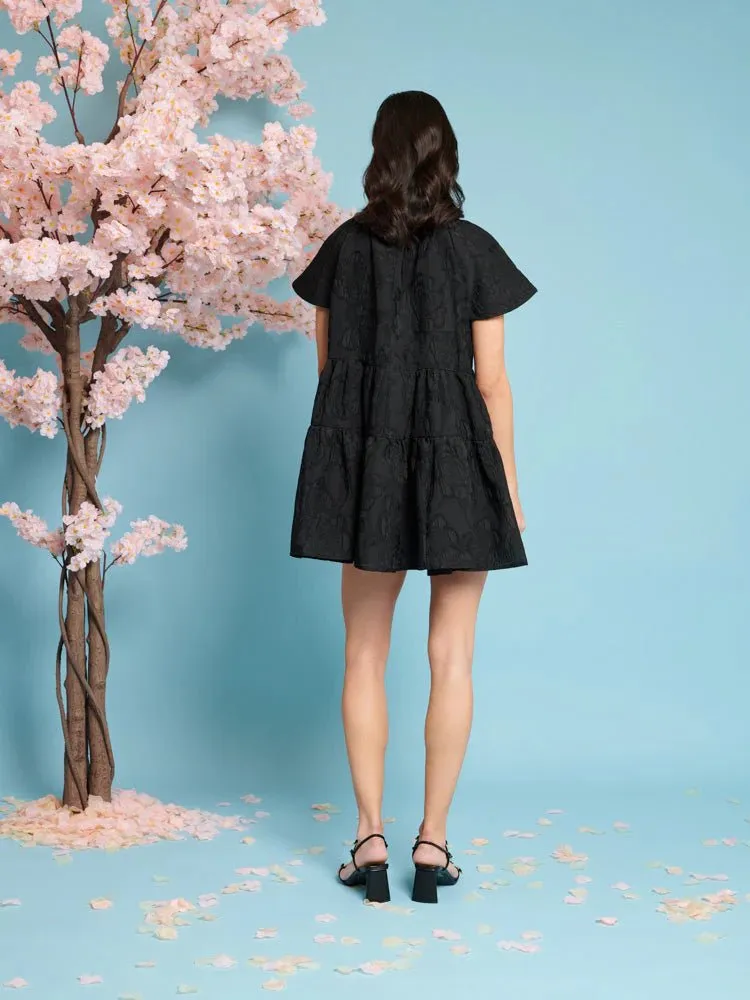 Sister Jane - Paper Rose Organza Dress - Black