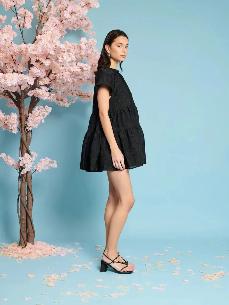 Sister Jane - Paper Rose Organza Dress - Black