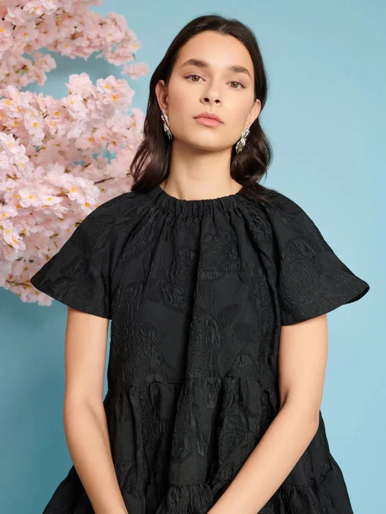 Sister Jane - Paper Rose Organza Dress - Black