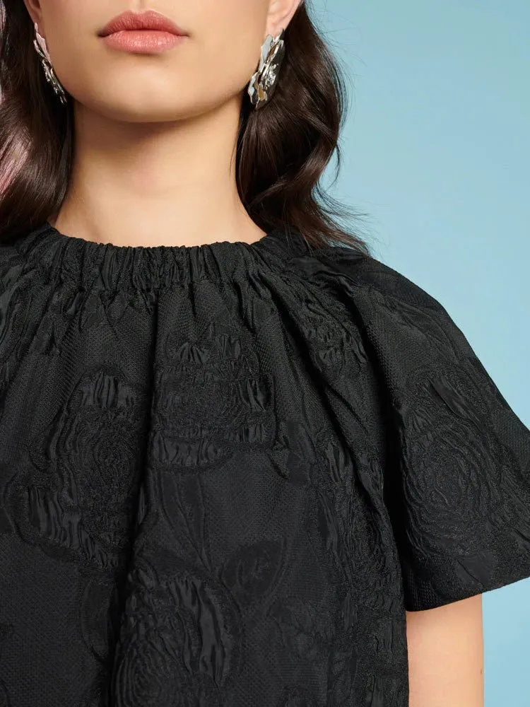 Sister Jane - Paper Rose Organza Dress - Black