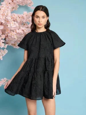 Sister Jane - Paper Rose Organza Dress - Black