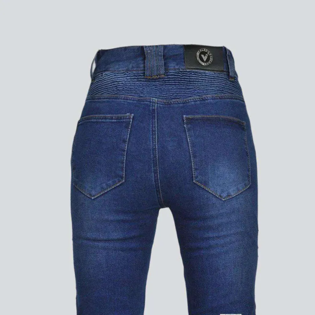 Skinny urban women's biker jeans