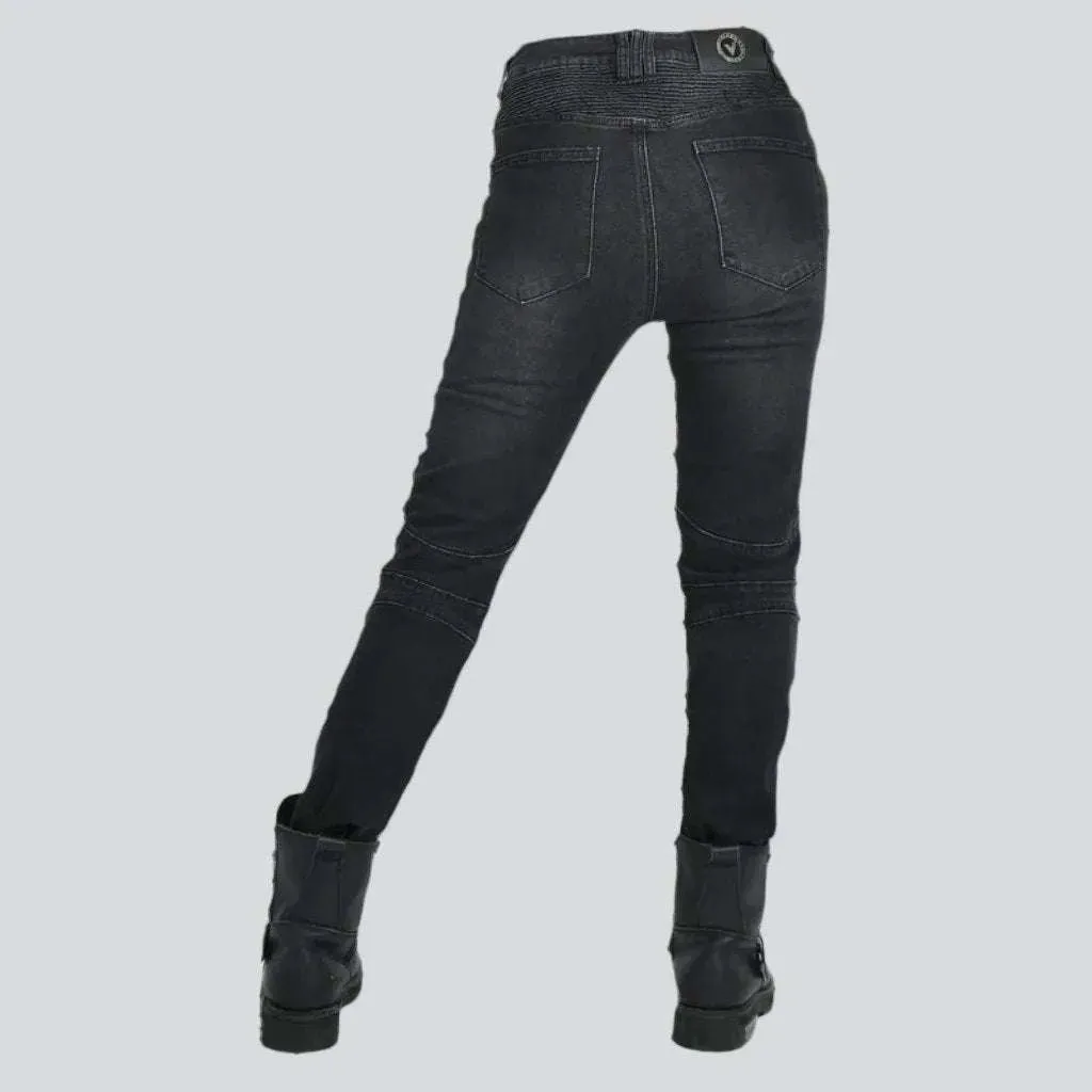 Skinny urban women's biker jeans