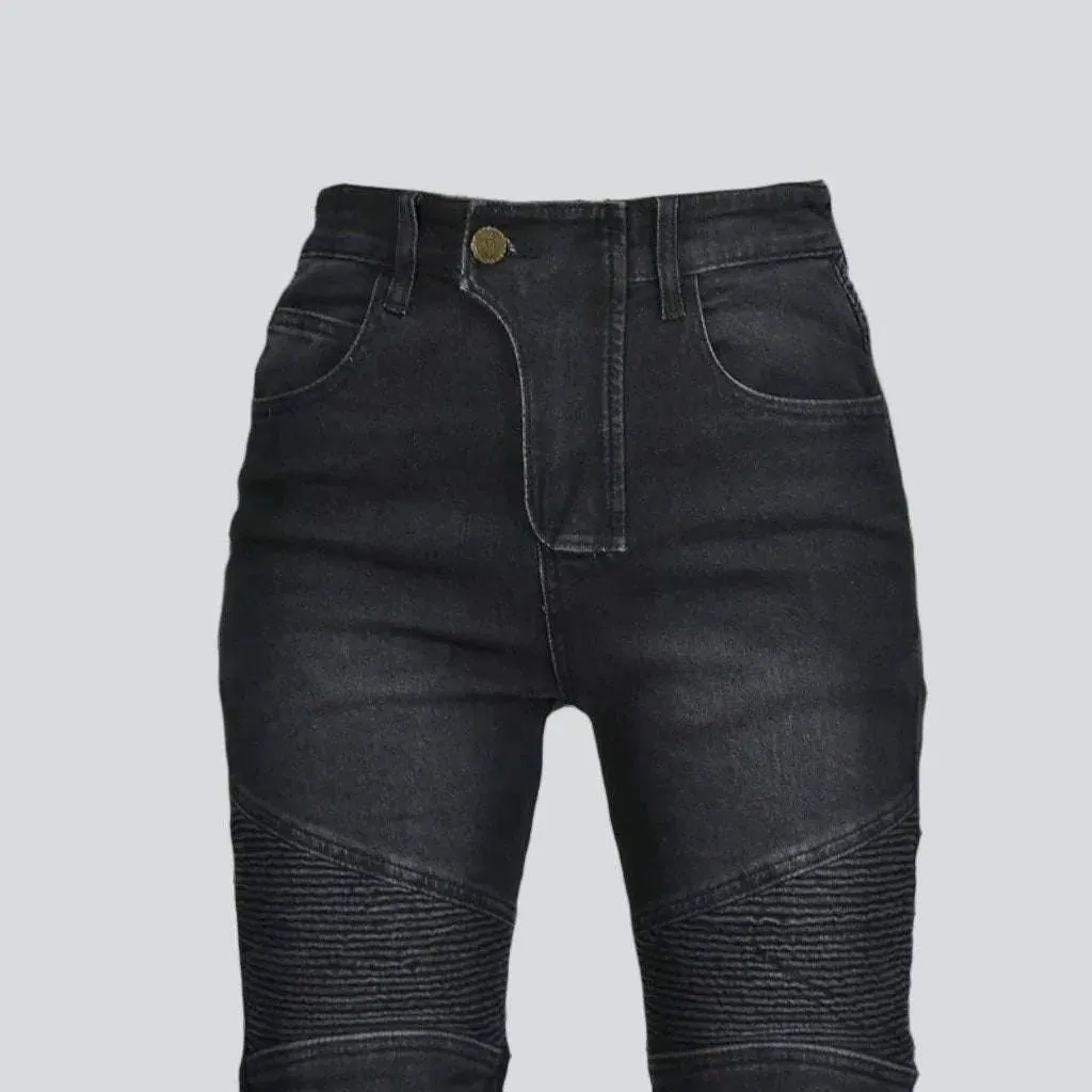 Skinny urban women's biker jeans