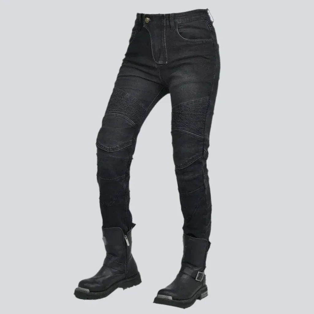 Skinny urban women's biker jeans