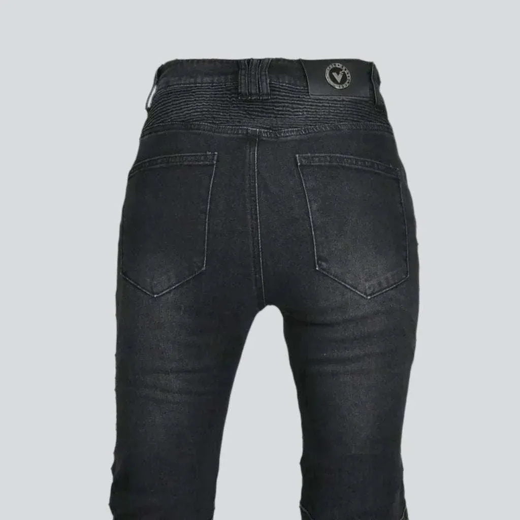 Skinny urban women's biker jeans