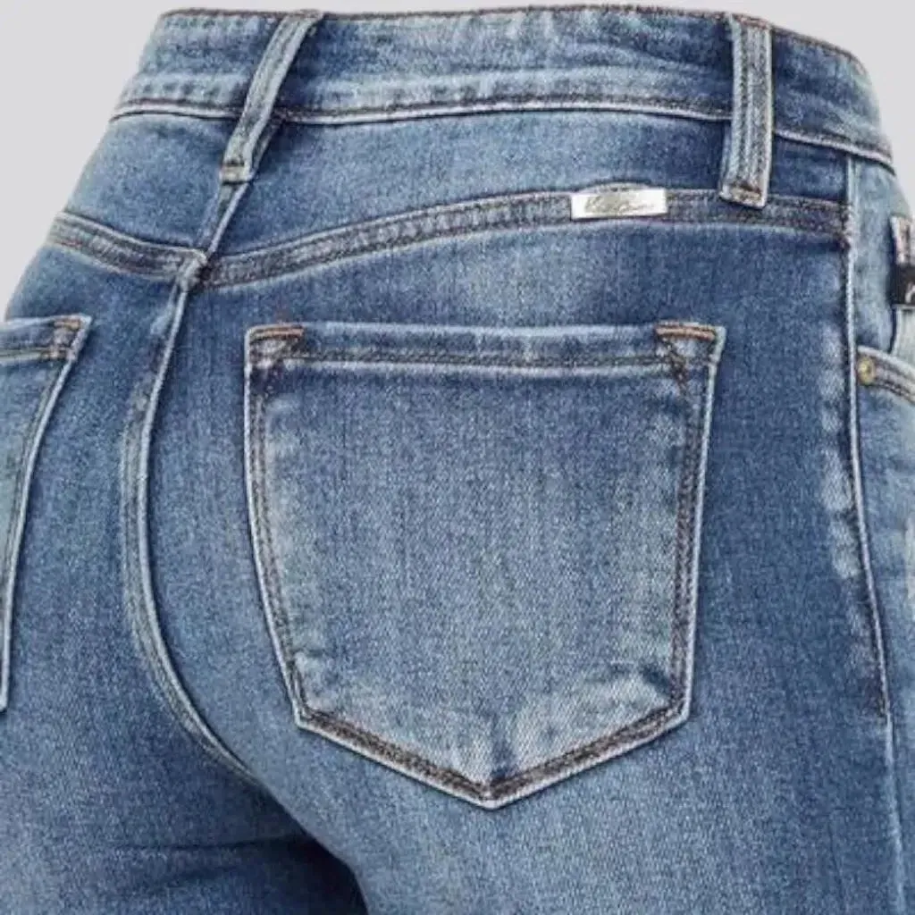 Skinny women's raw-hem jeans