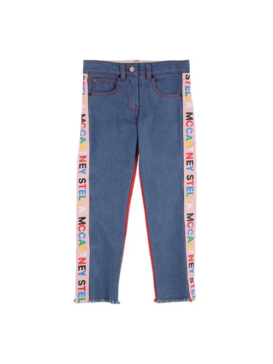 Stella McCartney Kids   Organic cotton denim jeans w/logo tape 
