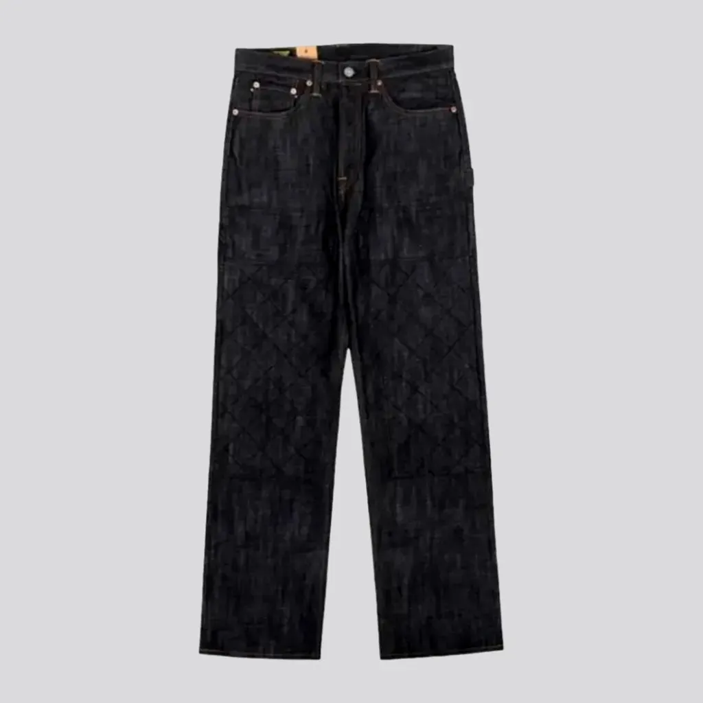 Straight high-waist self-edge jeans