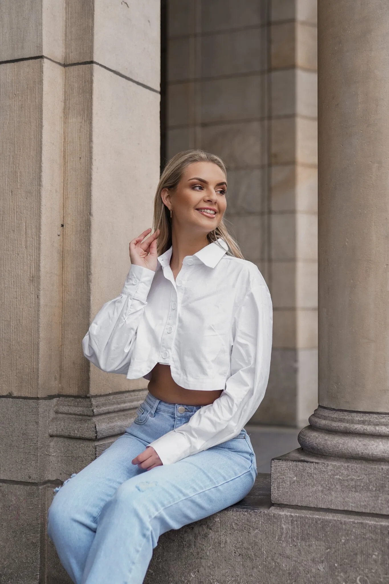 Straight leg jeans met destroyed details blauw - Pam