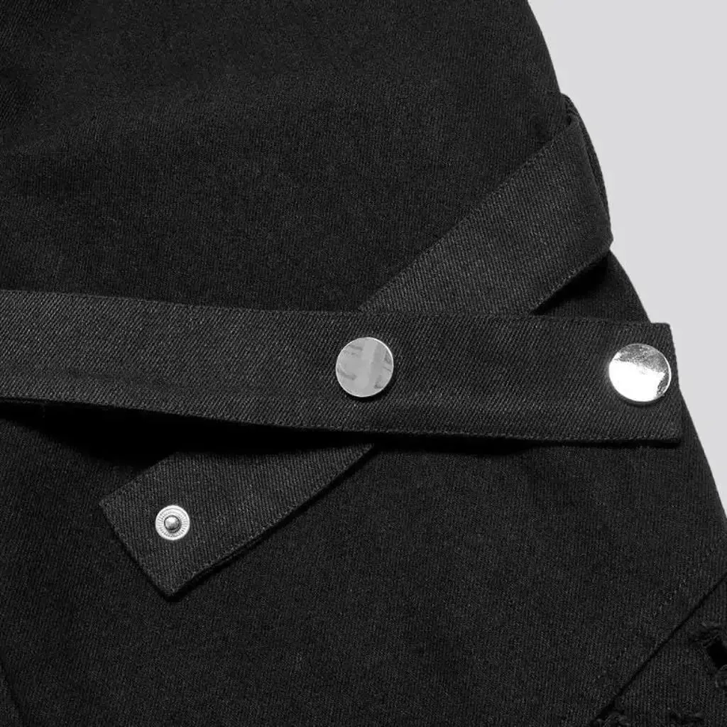 Straight zipper-button jeans
 for men